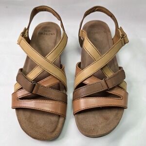 Earth Origins Womens Brandi Leather Sandal Sz 6 Hippie Boho Minimalist Comfort
